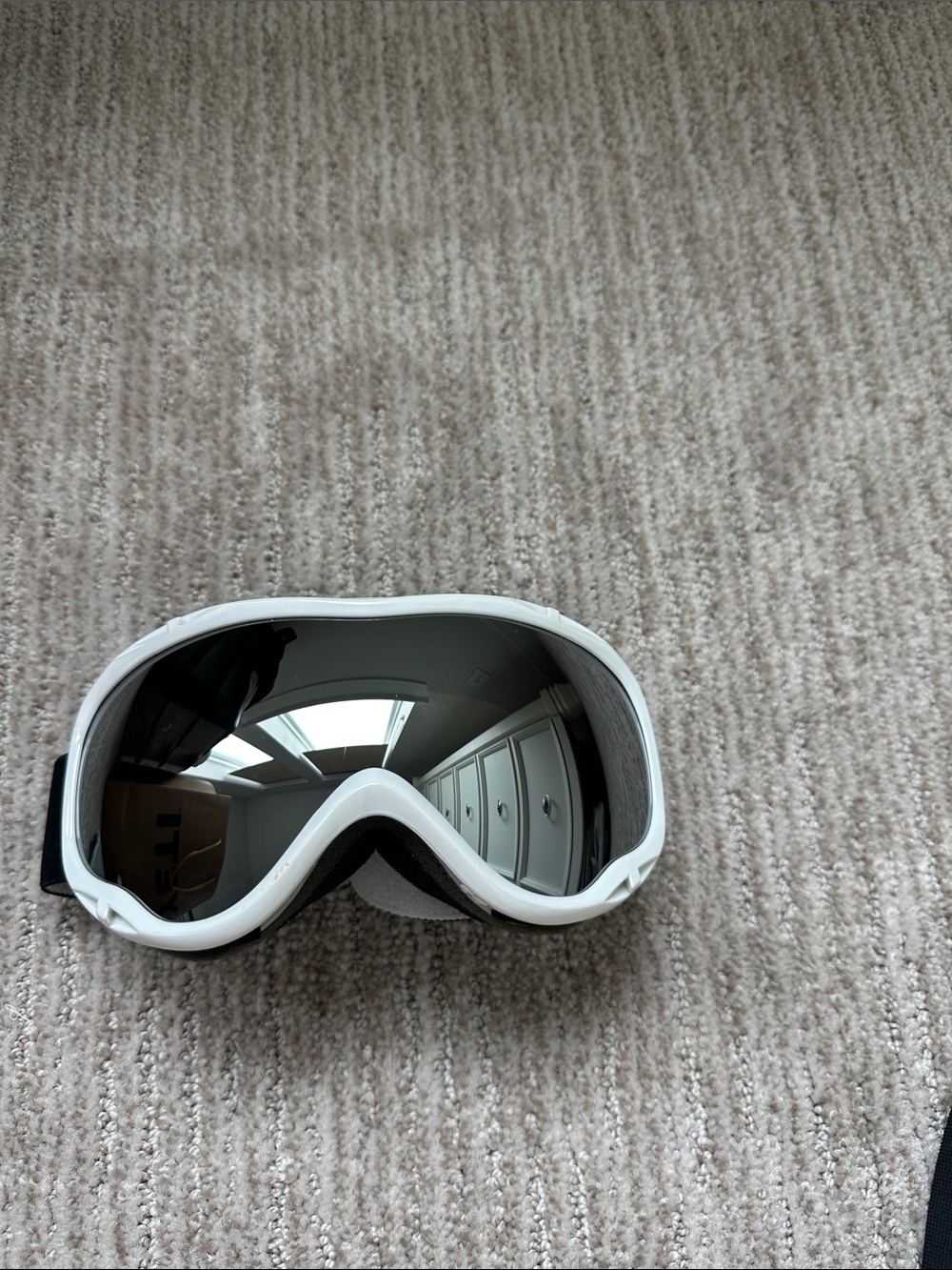 Women's White Ski Goggles with Tinted Lens